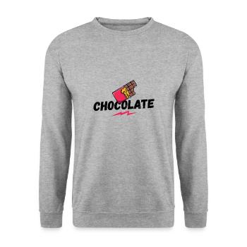 Chocolat, chocolat, bonbons, éventail de chocolat - Sweat-shirt Unisexe - gris chiné - Devant - Alina (178cm) & Michal (187cm)