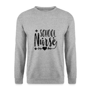 Infirmière scolaire .png.png - Sweat-shirt Unisexe - gris chiné - Devant - Alina (178cm) & Michal (187cm)