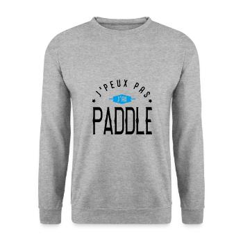 J'peux pas j'ai Paddle cadeau sport paddle surf - Sweat-shirt Unisexe - gris chiné - Devant - Alina (178cm) & Michal (187cm)