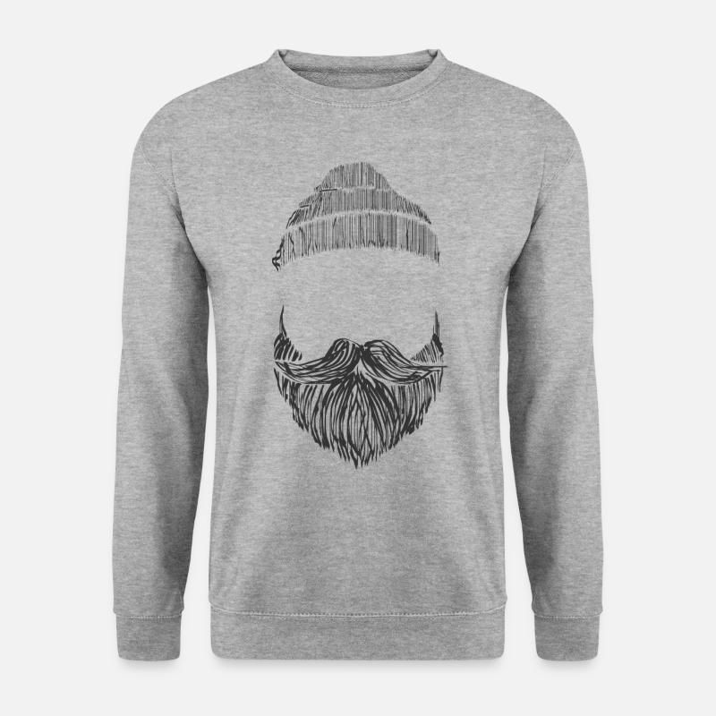 Beard with cap - Unisex Sweatshirt - salt & pepper