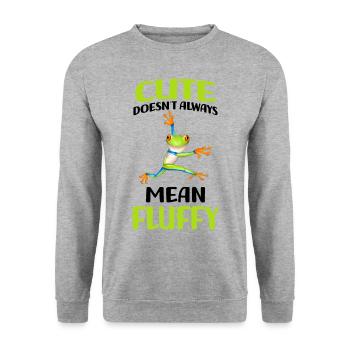 Frosch - Unisex Pullover - Weißgrau meliert - Vorne - Alina (178cm) & Michal (187cm)