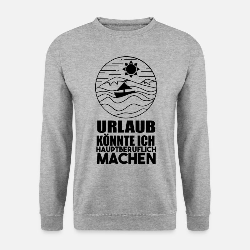 Segel Urlaub - Unisex Pullover - Weißgrau meliert