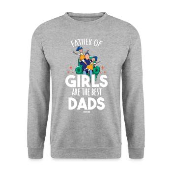 Father's Day Daughter Children Sisters - Unisex Sweatshirt - salt & pepper - Front - Alina (178cm) & Michal (187cm)