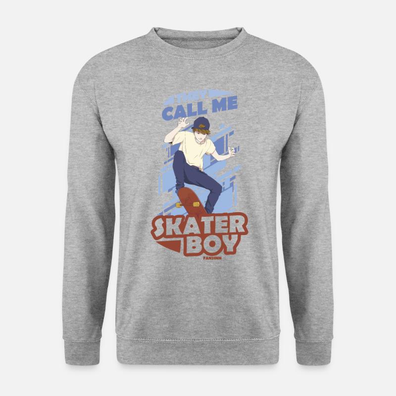 Skater Junge Bruder Sohn Geschenk - Unisex Pullover - Weißgrau meliert