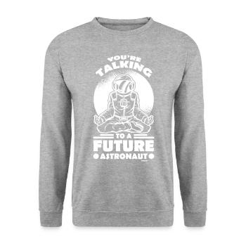 Child Baby Astronaut Daughter Son Gift - Unisex Sweatshirt - salt & pepper - Front - Alina (178cm) & Michal (187cm)