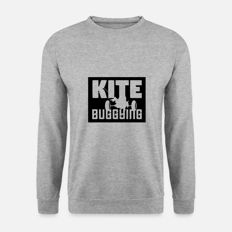 Kite buggying - Unisex Pullover - Weißgrau meliert