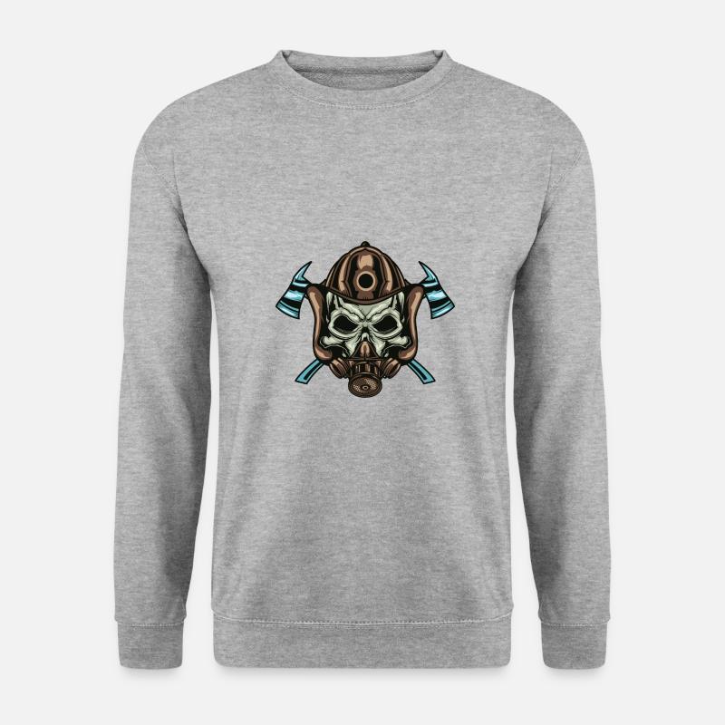 Firefighter Skull - Unisex Sweatshirt - salt & pepper