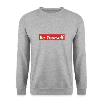 Bayern Fussball sprüche fun lustig Berg Mountain - Unisex Pullover - Weißgrau meliert - Vorne - Alina (178cm) & Michal (187cm)