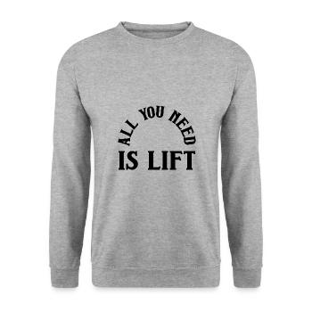 All you need is lift - Unisex Pullover - Weißgrau meliert - Vorne - Alina (178cm) & Michal (187cm)