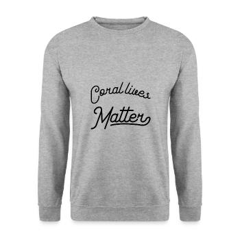 Coral lives matter - Unisex Pullover - Weißgrau meliert - Vorne - Alina (178cm) & Michal (187cm)