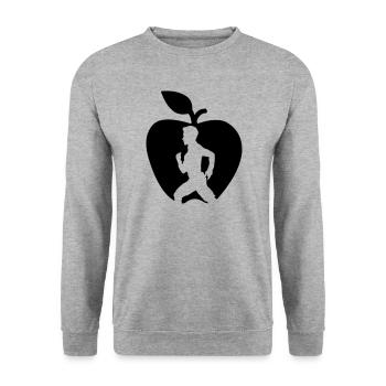 Healthy fruit runner cut out in apple - Unisex Sweatshirt - salt & pepper - Front - Alina (178cm) & Michal (187cm)