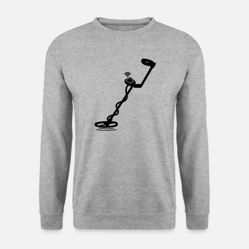 Metalldetektor - Unisex Pullover - Weißgrau meliert