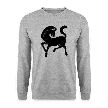 Horse shadow image year of the horse - Unisex Sweatshirt - salt & pepper - Front - Alina (178cm) & Michal (187cm)