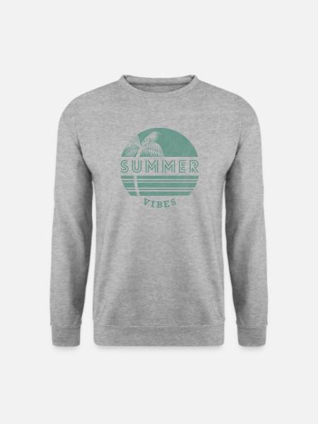 Retro-Sommer-Vibes - Unisex Pullover - Weißgrau meliert