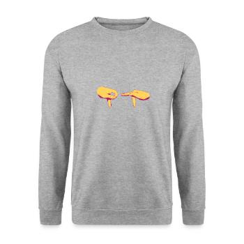 pété gang jaune - Sweat-shirt Unisexe - gris chiné - Devant - Alina (178cm) & Michal (187cm)