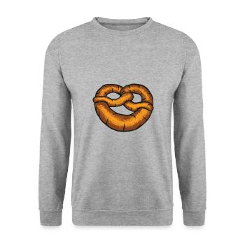 Pretzel - Unisex Sweatshirt - salt & pepper - Front - Alina (178cm) & Michal (187cm)