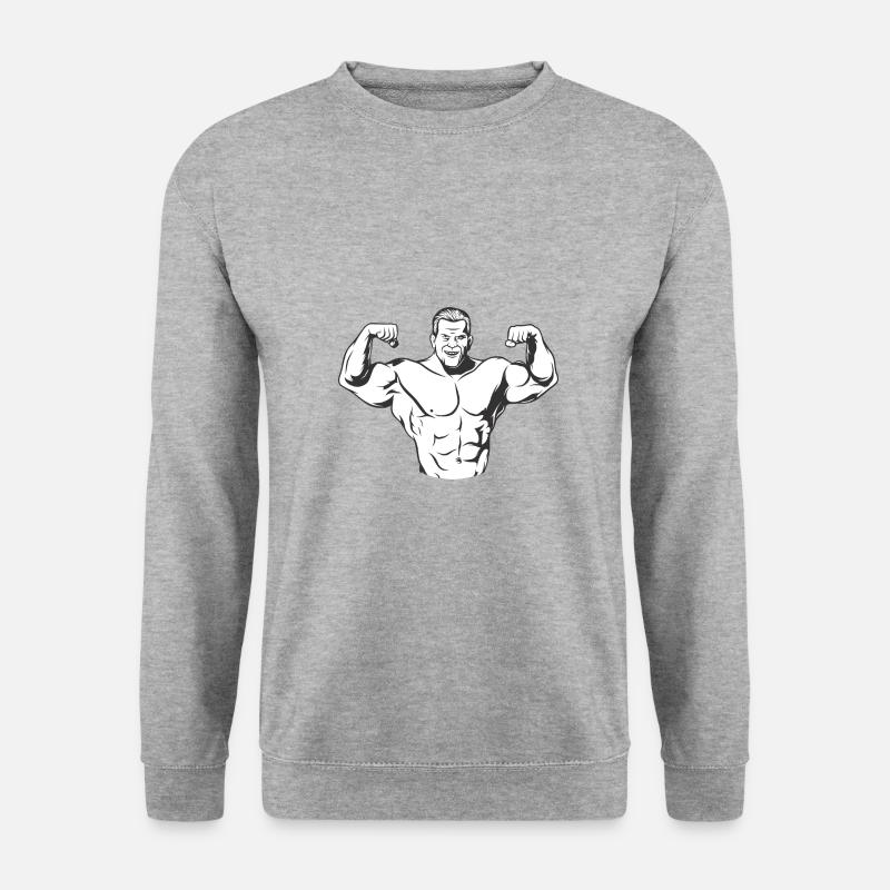 Muskelmann - Unisex Pullover - Weißgrau meliert