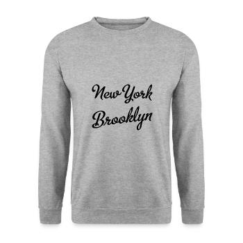 New York Brooklyn - Unisex Sweatshirt - salt & pepper - Front - Alina (178cm) & Michal (187cm)