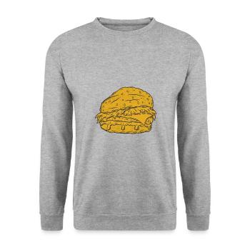 Burger - Sweat-shirt Unisexe - gris chiné - Devant - Alina (178cm) & Michal (187cm)