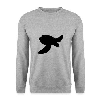Wasserschildkröte Umriss - Unisex Pullover - Weißgrau meliert - Vorne - Alina (178cm) & Michal (187cm)