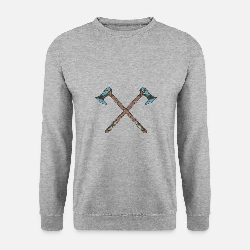 Wikinger Äxte - Unisex Pullover - Weißgrau meliert