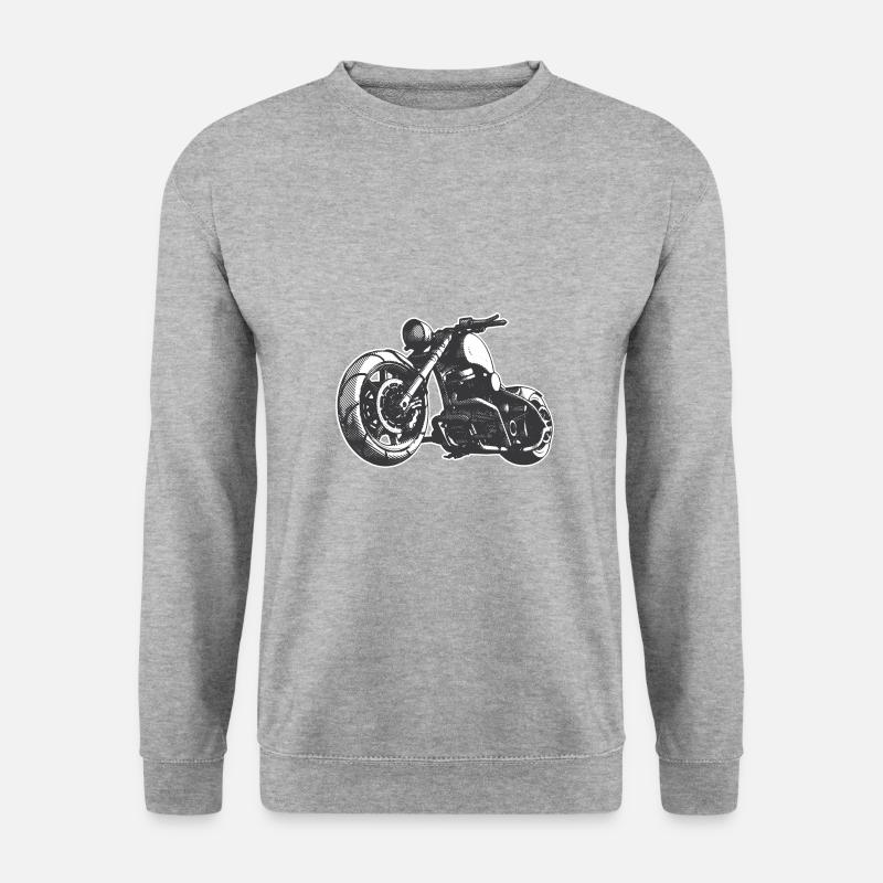Motorrad - Unisex Pullover - Weißgrau meliert