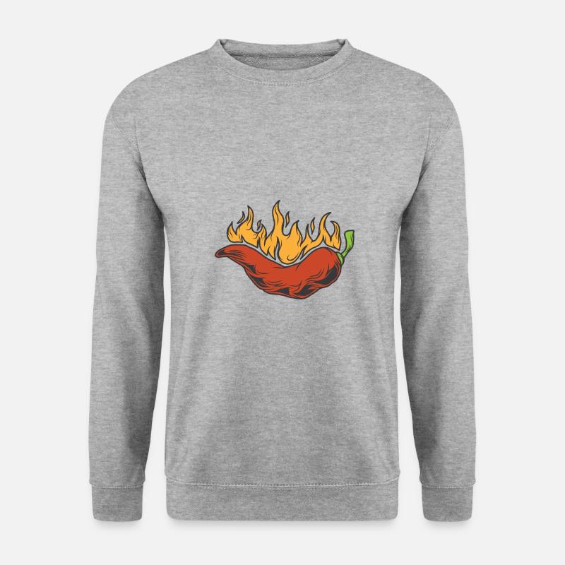 Chili Feuer - Unisex Pullover - Weißgrau meliert