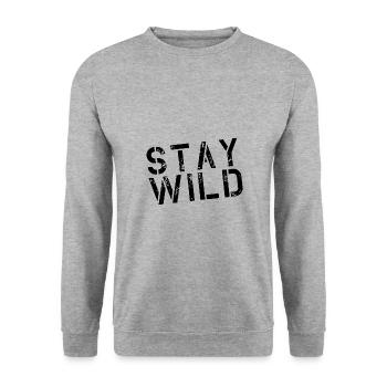 Stay Wild - Unisex Pullover - Weißgrau meliert - Vorne - Alina (178cm) & Michal (187cm)