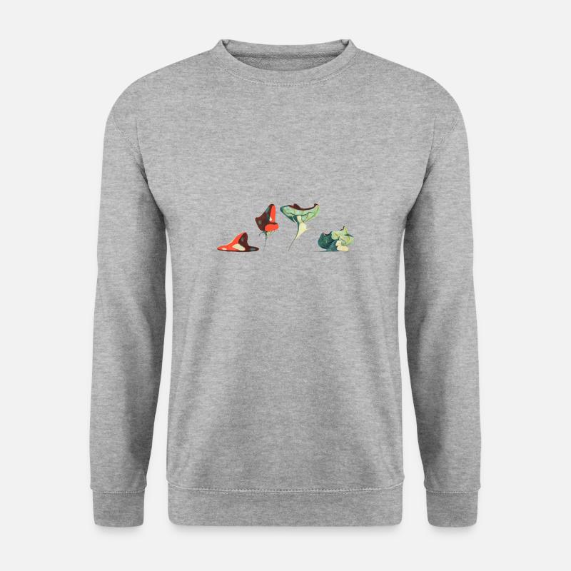 Pilze - Unisex Pullover - Weißgrau meliert