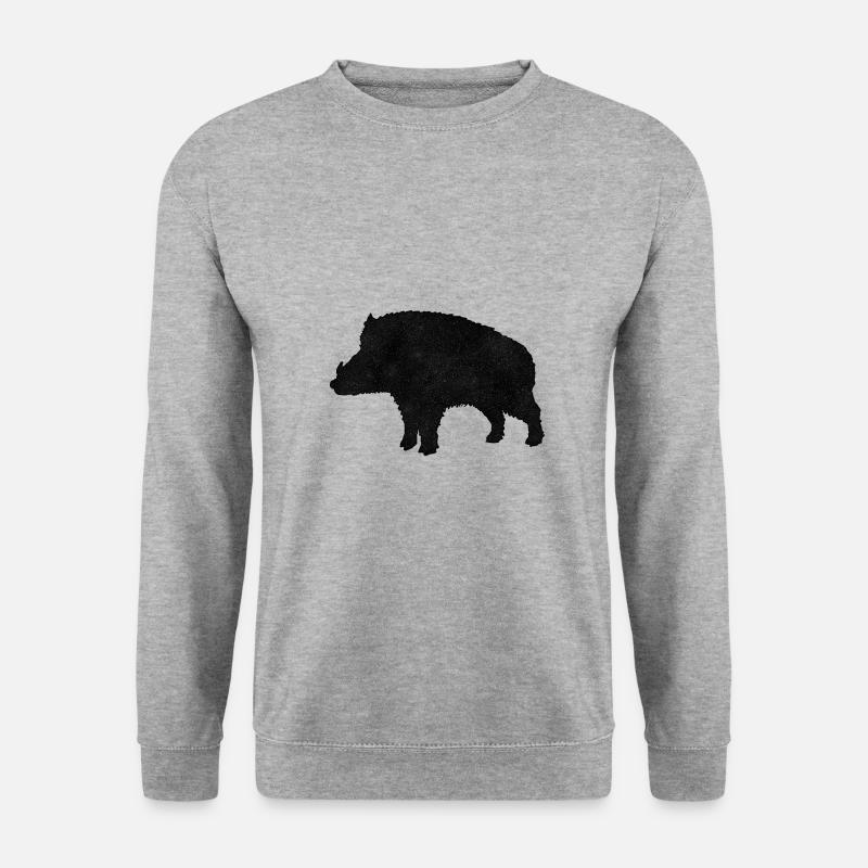 Wildschwein - Unisex Pullover - Weißgrau meliert