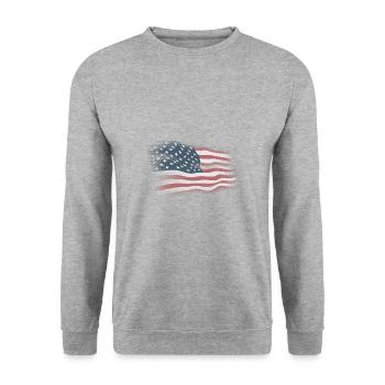 Drapeau des États-Unis - Sweat-shirt Unisexe - gris chiné - Devant - Alina (178cm) & Michal (187cm)