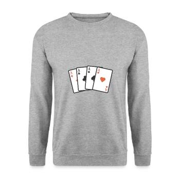 Cards Ass - Unisex Sweatshirt - salt & pepper - Front - Alina (178cm) & Michal (187cm)