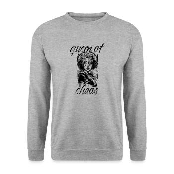 QUEEN OF CHAOS - Unisex Sweatshirt - salt & pepper - Front - Alina (178cm) & Michal (187cm)