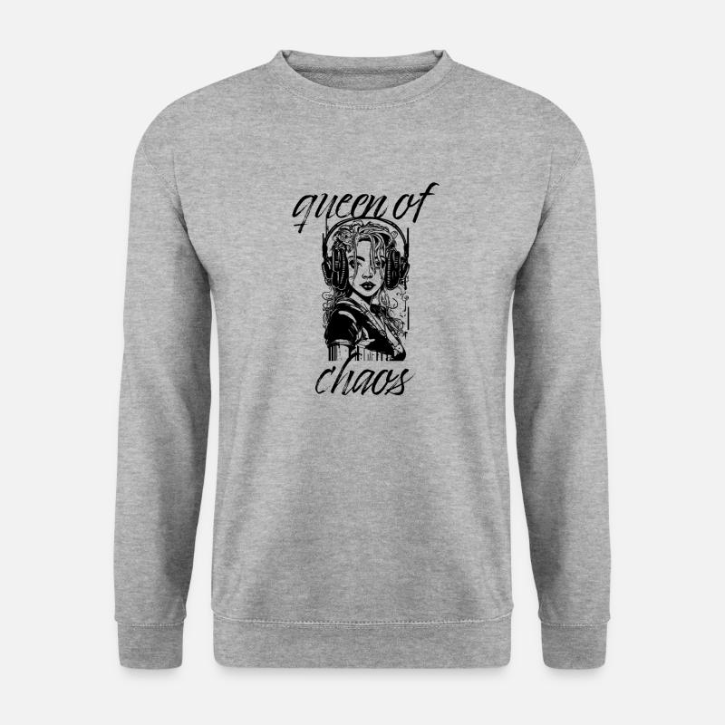 QUEEN OF CHAOS - Unisex Pullover - Weißgrau meliert
