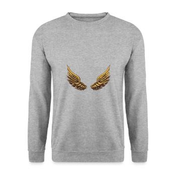 Wing - Unisex Sweatshirt - salt & pepper - Front - Alina (178cm) & Michal (187cm)