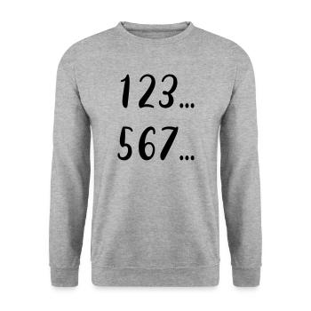 123 ... 567 ... Salsa Cubana Design. Conception de la danse. - Sweat-shirt Unisexe - gris chiné - Devant - Alina (178cm) & Michal (187cm)