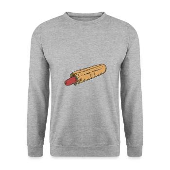 Hot dog - Unisex Sweatshirt - salt & pepper - Front - Alina (178cm) & Michal (187cm)