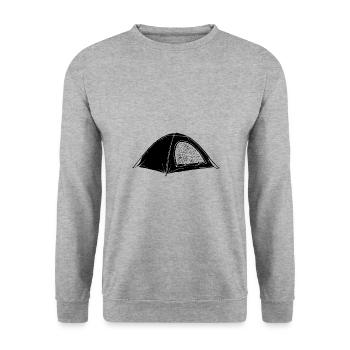 Tente de camping - Sweat-shirt Unisexe - gris chiné - Devant - Alina (178cm) & Michal (187cm)