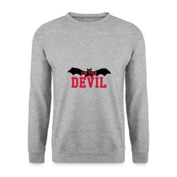 I'm the DEVIL - Unisex Sweatshirt - salt & pepper - Front - Alina (178cm) & Michal (187cm)