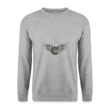 Aile de course de pneus volants - Sweat-shirt Unisexe - gris chiné - Devant - Alina (178cm) & Michal (187cm)