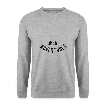 Great Adventures - Unisex Pullover - Weißgrau meliert - Vorne - Alina (178cm) & Michal (187cm)
