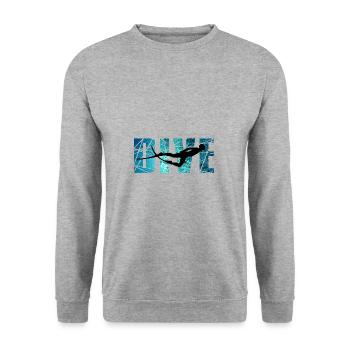DIVE - Outdoor Riff Taucher - Unisex Pullover - Weißgrau meliert - Vorne - Alina (178cm) & Michal (187cm)