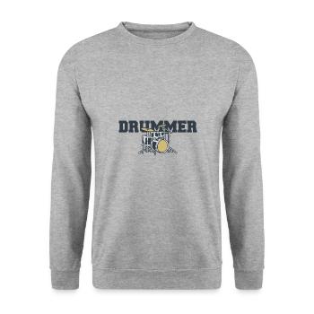 Drummer Drums - Unisex Sweatshirt - salt & pepper - Front - Alina (178cm) & Michal (187cm)