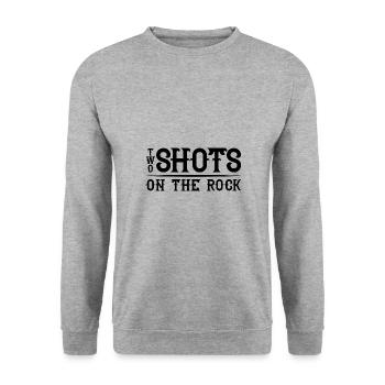 Two Shots on the rock - Unisex Pullover - Weißgrau meliert - Vorne - Alina (178cm) & Michal (187cm)