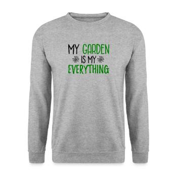 Jardin en disant - Sweat-shirt Unisexe - gris chiné - Devant - Alina (178cm) & Michal (187cm)