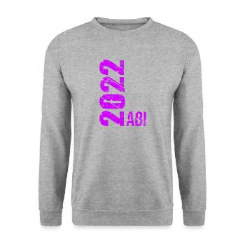 Abitur 2022 Geschenk Junge Mädchen Abi 2022 - Unisex Pullover - Weißgrau meliert - Vorne - Alina (178cm) & Michal (187cm)