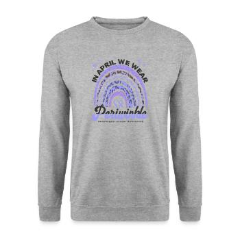 Cancer de l’œsophage du ruban de pervenche en avril - Sweat-shirt Unisexe - gris chiné - Devant - Alina (178cm) & Michal (187cm)