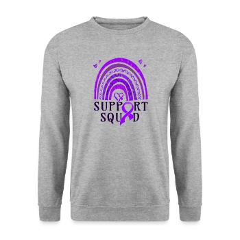 Arc violet conscient de la naissance prématurée - Sweat-shirt Unisexe - gris chiné - Devant - Alina (178cm) & Michal (187cm)