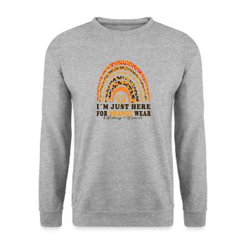 Rubans orange sensibilisation au cancer du rein - Sweat-shirt Unisexe - gris chiné - Devant - Alina (178cm) & Michal (187cm)
