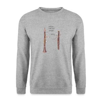 Holzblasinstrument Musik Oboe Bassoon - Unisex Pullover - Weißgrau meliert - Vorne - Alina (178cm) & Michal (187cm)